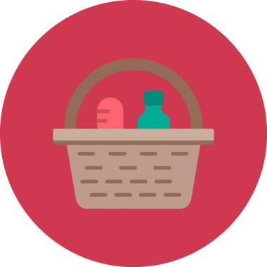 Alışveriş sepeti ikonu vektör illüstrasyonu