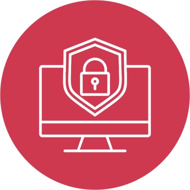 Kolayca değiştirebilen ya da düzenleyebilen internet güvenlik vektörü simgesi