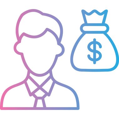 Dolar vektör ince çizgi simgesi