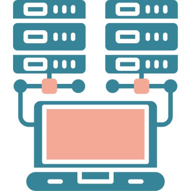 Ağ sunucusu vektör satırı simgesi