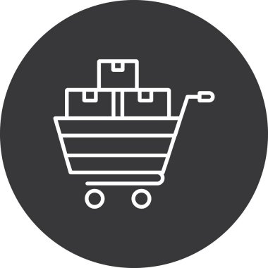 Alışveriş arabası ikon vektör illüstrasyonu