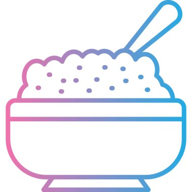 Pirinç kasesi. Web simgesi basit illüstrasyon