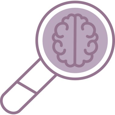 İnsan beyni simgesi, vektör illüstrasyonu