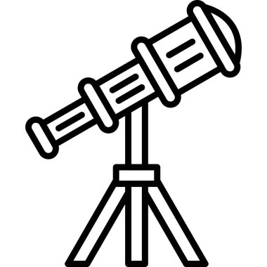 Teleskop simgesi, vektör illüstrasyonu beyaz arkaplanda izole edildi