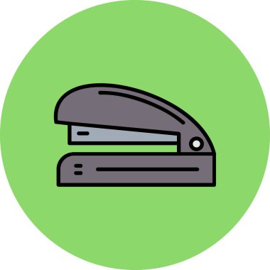 Ofis zımba simgesi renk ana hatları vektörü