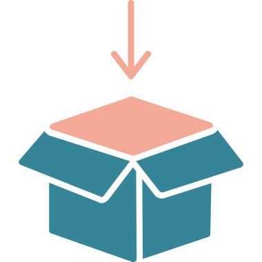 kutu teslim simgesi düz stil, dağıtım, vektör, illüstrasyon