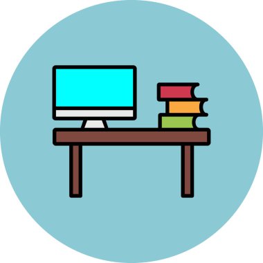 Kitap simgesi olan dizüstü bilgisayar. dizüstü bilgisayar vektör simgesinin beyaz üzerine izole edildiği kitapların düz çizimi
