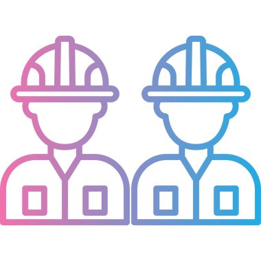 Mühendis düz simgesi, vektör illüstrasyonu