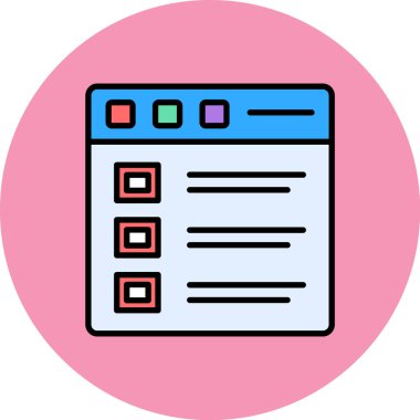 Liste. Web simgesi basit illüstrasyon