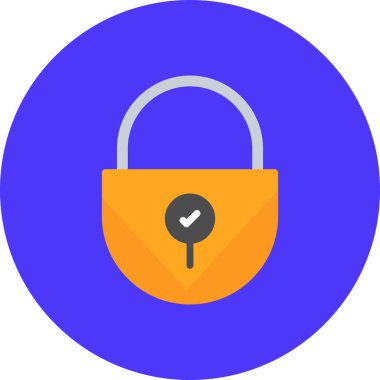 Kilit düz tasarım simgesi