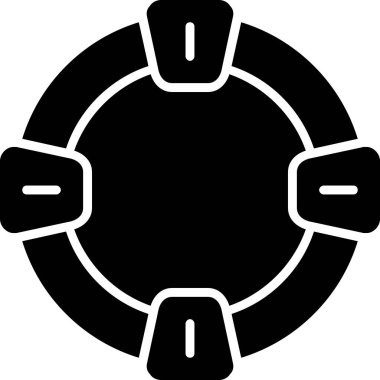 Pusula simgesi, vektör illüstrasyonu beyaz arkaplanda izole edildi