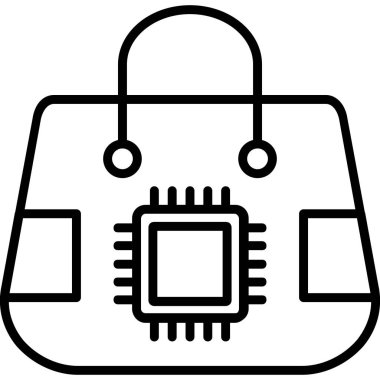 işlemci simge vektör çizim