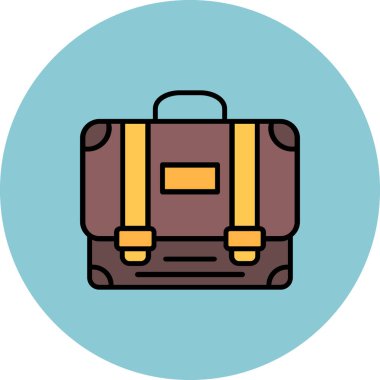 Bavul. Web simgesi basit illüstrasyon