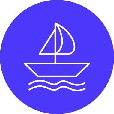 Gemi. Web simgesi basit illüstrasyon