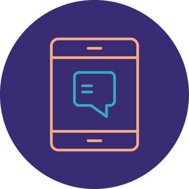 Mobil sohbet simgesi vektör illüstrasyonu