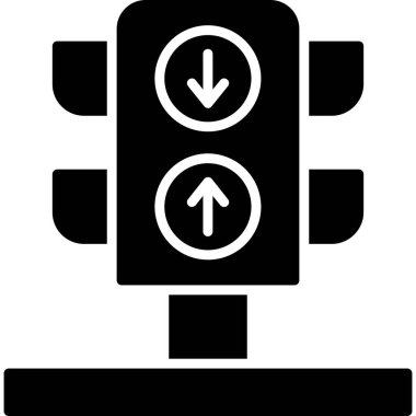 Yol işaretleri simgesi, katı ve düz tasarım