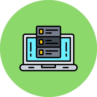 sunucu vektörü düz renk simgesi