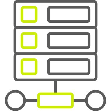 sunucu simgesi. düz vektör biçimi
