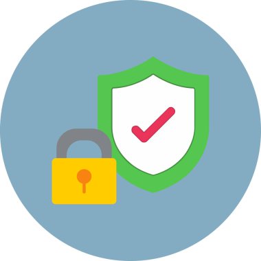 asma kilit simgesi ile güvenlik kalkanı