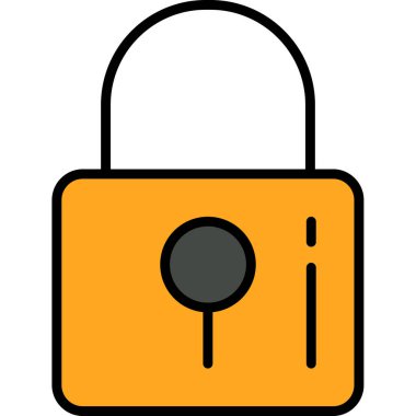 Asma kilit simgesi. Web için basit asma kilit vektör simgesi çizimi