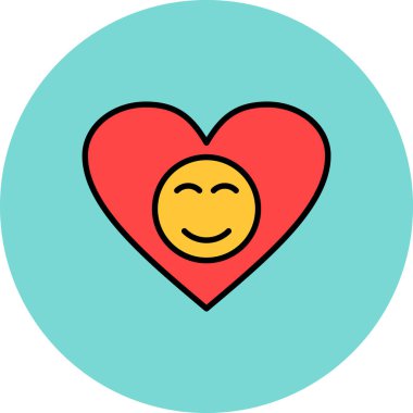 Mutlu kalp ikonu. Basit resimleme