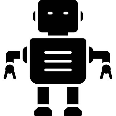 robot. Web simgesi basit illüstrasyon