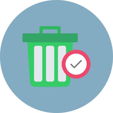 Çöp kutusu düz vektör simgesi