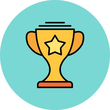 kupa simgesi renk ana hatları vektörü