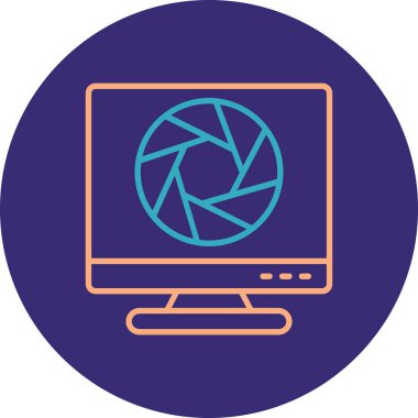 Bilgisayar. Web simgesi basit illüstrasyon