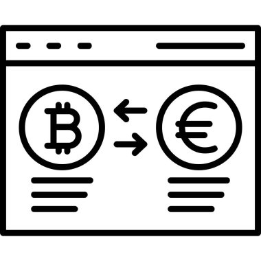 Ana hatlar biçiminde bitcoin para değişim simgesi