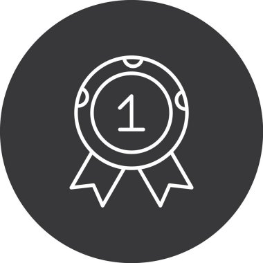 Beyaz arka planda izole edilmiş modaya uygun tasarım tarzında bir rozet simgesi. Rozet vektör simgesi basit ve modern web, mobil, logo simgesi