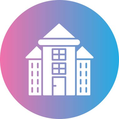 Bina. Web simgesi basit illüstrasyon