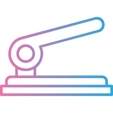 Çekiç Simgesi Vektörü. İnce çizgi işareti. İzole edilmiş kontür sembolü gösterimi