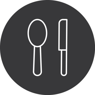 Kaşık ve çatal vektör simgesi