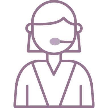 Müşteri hizmeti vektörü ince çizgi simgesi,