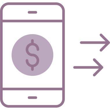 cep telefonu vektör simgesi. biçim iki renkli düz sembol, pembe ve gri renkler, yuvarlak açılar, beyaz arkaplan