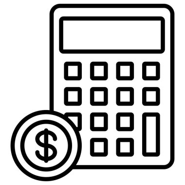 Hesap makinesi hesap makinesi hesap makinesi simgesi dış hat biçiminde