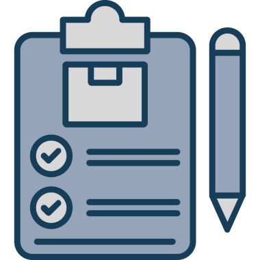 Pano listesi kontrol listesi simgesi doldurulmuş dış hat biçimi