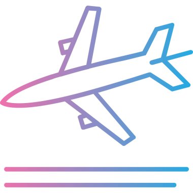 Vektör çizimi, düzlem, uçak, seyahat, uçak ikonu vektör çizgisi