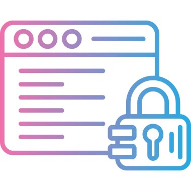 Kilit. Web simgesi basit illüstrasyon