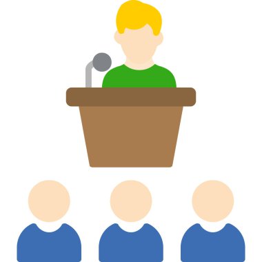 konferans konuşmacısı düz tasarım vektörü.