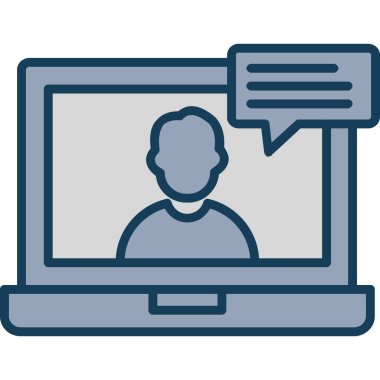 Video sohbet simgesi vektör illüstrasyonu