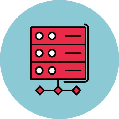 Sunucu. Web simgesi basit illüstrasyon