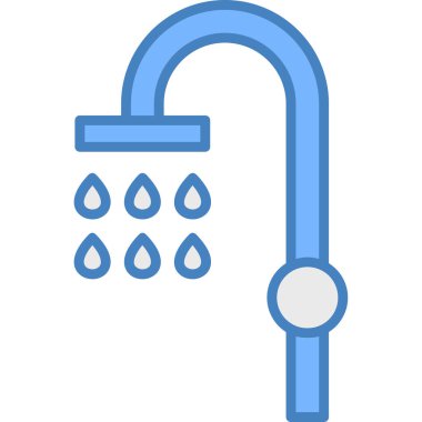 duş musluğu ikonu. Taslak çizimi. Web için vektör sembolü.