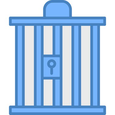 Hapishane. Web simgesi basit illüstrasyon