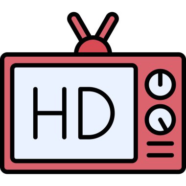 Televizyon. Web simgesi basit illüstrasyon