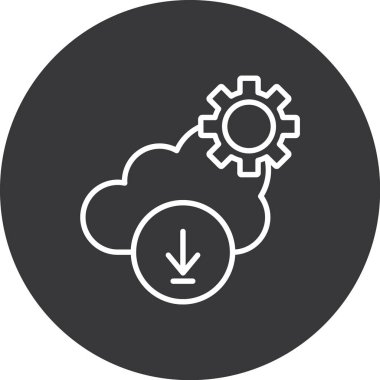 bulut hesaplama simgesi, vektör illüstrasyonu