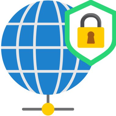 Dünya güvenlik simgesini düz biçimde kilitle