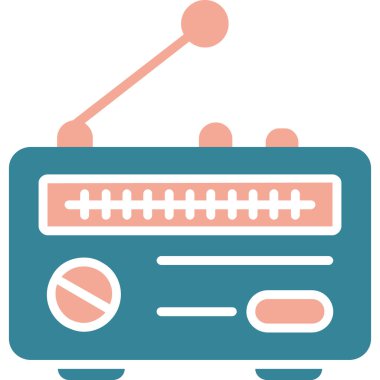 Radyo. Web simgesi basit illüstrasyon