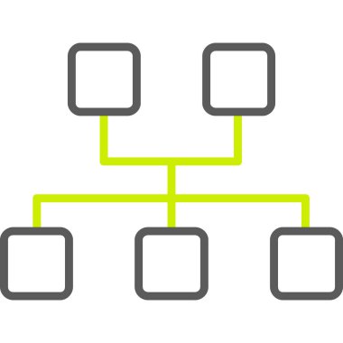 hiyerarşi ikon vektörü. biçim iki renkli düz sembol, sarı ve gri renkler, yuvarlak açılar, beyaz arkaplan